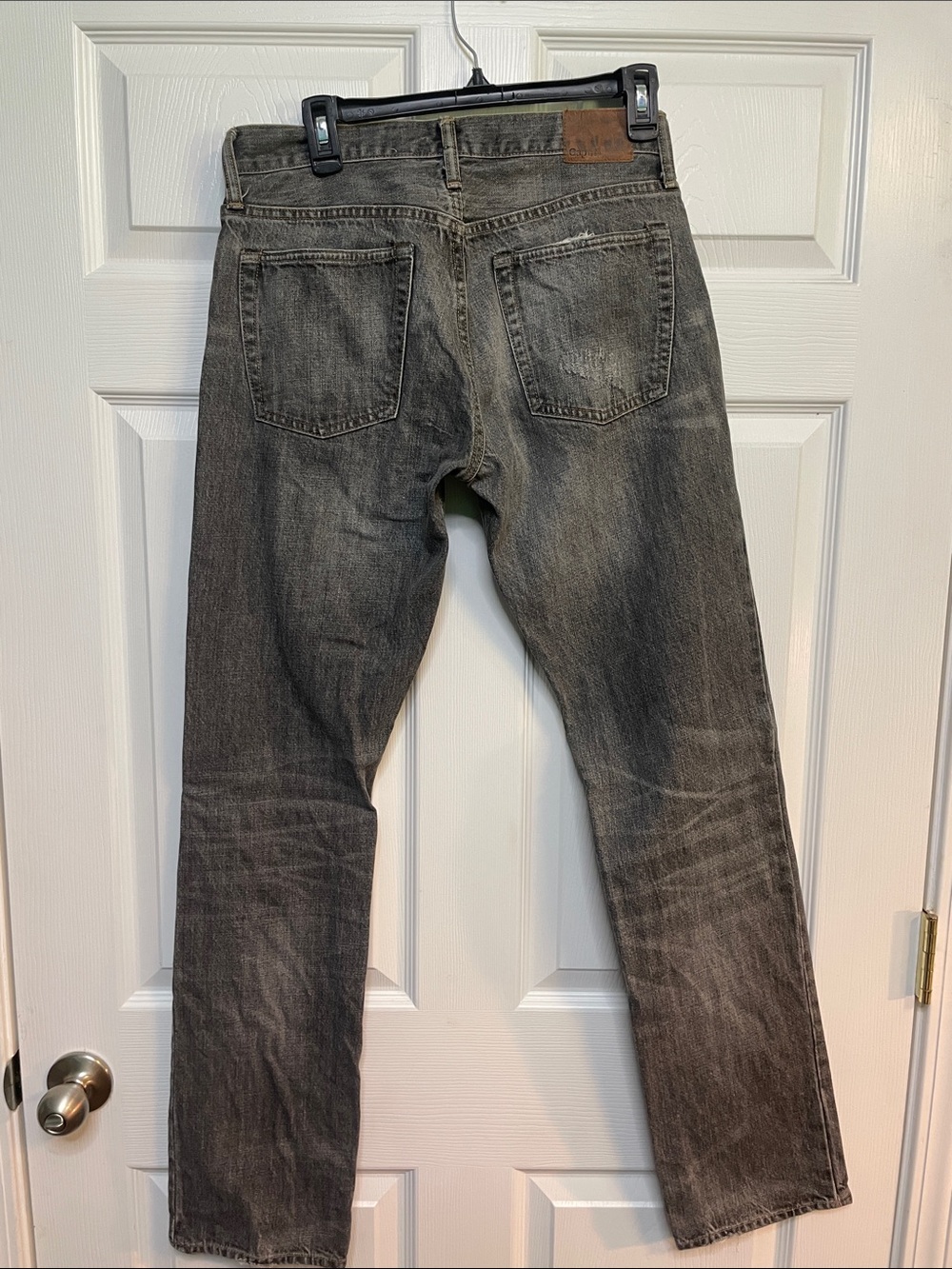 Men's Straight Black Washed Jeans